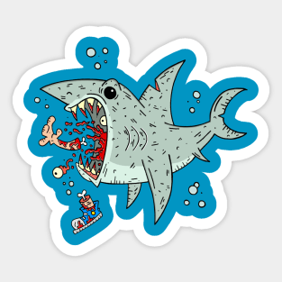 Shark Attack Sticker